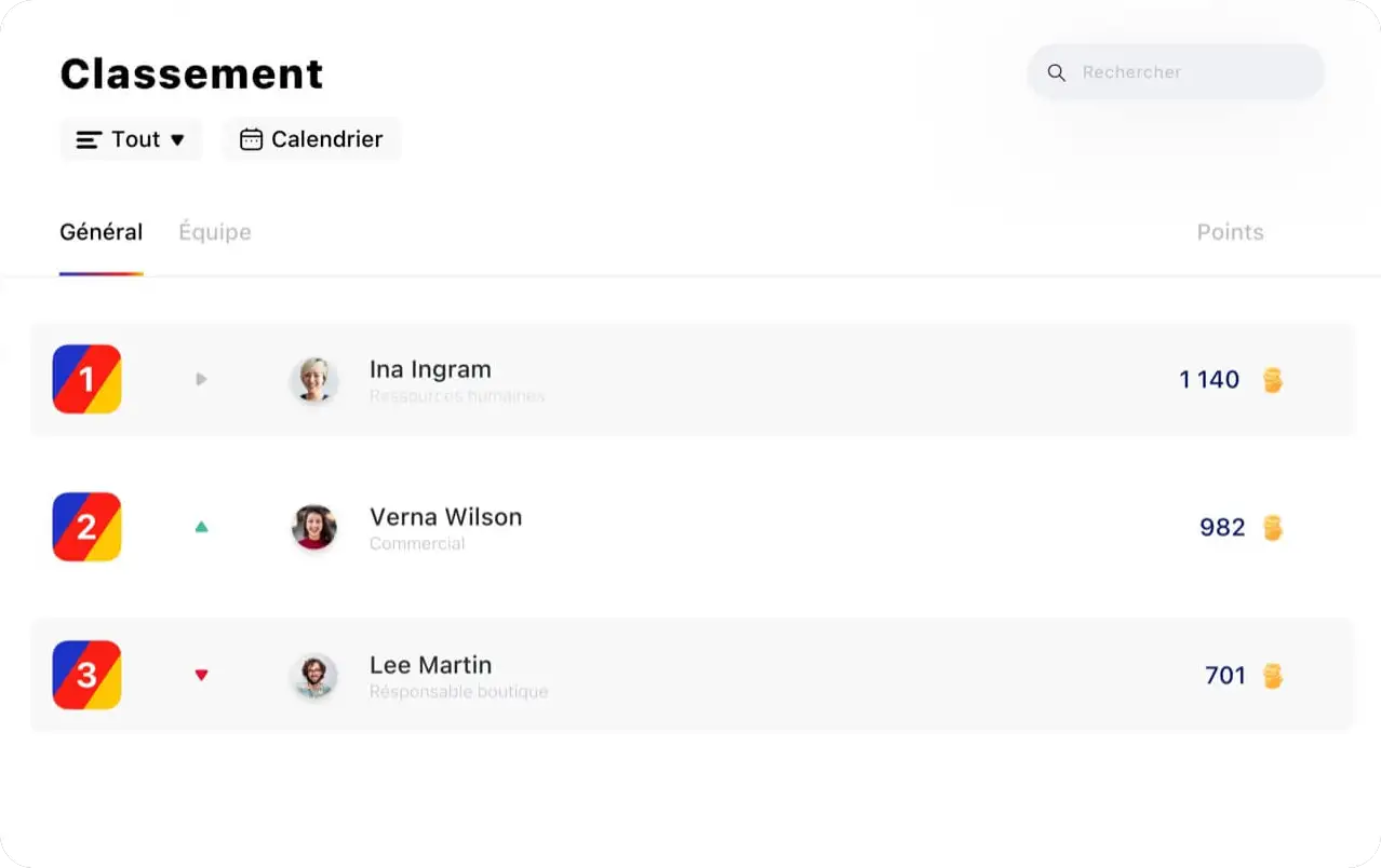 Individual and team ranking screen for a Corpredict prediction contest