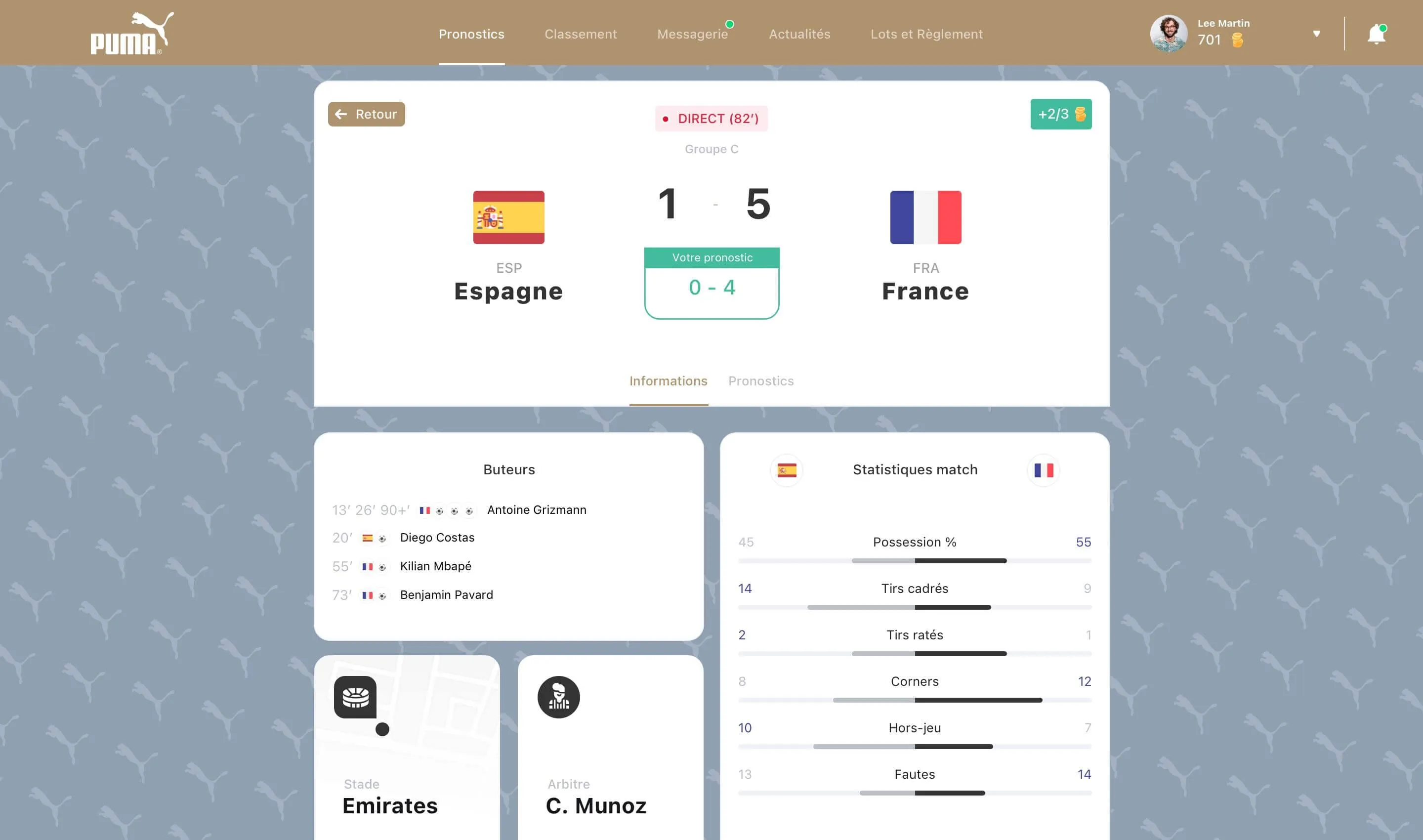 capture d'écran de l'application